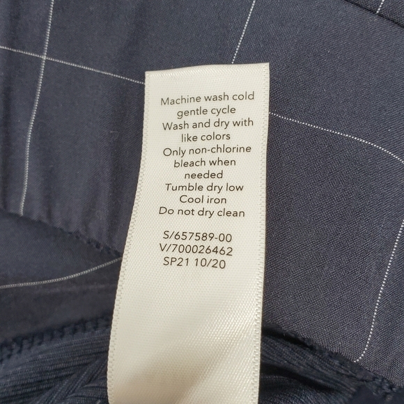 ATHLETA BROOKLYN TEXTURED ANKLE PANT NAVY BLUE WINDOW PANE PULL ON WOMEN SIZE 10 - Picture 11 of 16